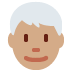 👨🏽‍🦳 man: medium skin tone, white hair display on Twitter